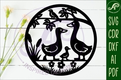 Cute Goose family wall art sign, laser cut design Product Image 2