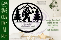 Bigfoot thumbs up Name sign svg laser cut template Product Image 2