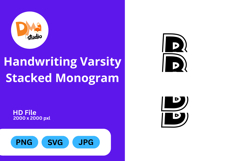 Handwriting Varsity Stacked Monogram Product Image 1