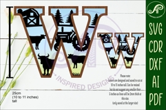 Farm Large W wall Letter 3 layer sign Product Image 2