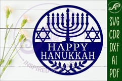 Happy Hanukkah wall sign svg laser cut Product Image 2
