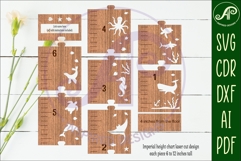 Ocean animals personalized kids height chart in Imperial Product Image 2