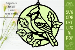 Blue Jay Bird Suncatcher SVG | Stained Glass Style Laser Cut Product Image 2