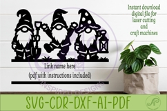 Gnome Family Garden Name Sign SVG, Gardening Gnomes Wall Art Product Image 2