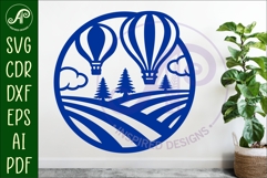 Hot air balloon wall sign laser cut file Product Image 2
