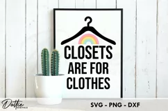 Closets Are For Clothes SVG DXF PNG LGBTQ Rainbow Colors Product Image 2