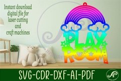 Play room rainbow sign svg laser cut file Product Image 2