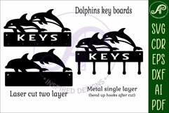 Dolphin Key holder Ocean designs for wood and metal Product Image 2