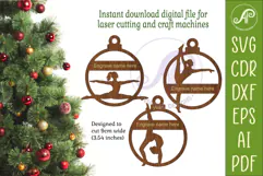 Gymnastics Ornament SVG Gymnast Christmas Decoration Laser Product Image 2