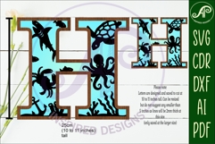 Ocean Large H wall Letter 3 layer sign Product Image 2