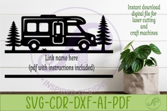 Camping Family Name Sign SVG, Campervan Name Sign Laser Cut Product Image 2