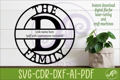 Monogram Family Letter D Name Sign SVG Product Image 2