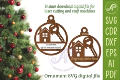 Real Estate Agent Christmas Ornament SVG, New Home House Key Product Image 2