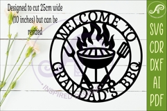 Welcome To Grandad’s BBQ SVG. Grill Wall Sign Laser Cut Product Image 2