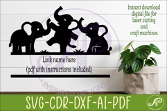Cute Elephant Name Sign SVG, Baby Elephant Personalized sign Product Image 2