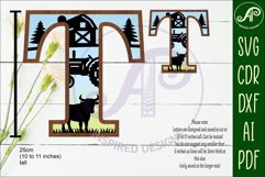 Farm Large T wall Letter 3 layer sign Product Image 2