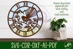 Fantail New Zealand themed clock wall clock laser cut files Product Image 2