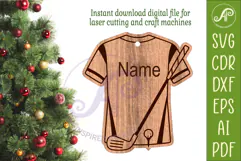 Golfer shirt Christmas Ornament SVG laser cut Product Image 2