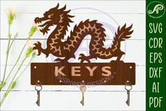 Chinese Dragon Key holders for metal and laser cutting Product Image 2