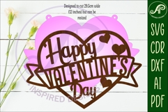 Happy Valentines day Heart wall sign, SVG file. Product Image 2