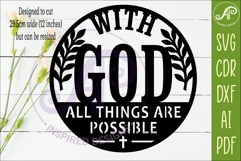With God All Things Are Possible SVG Sign for Laser Cutting Product Image 2