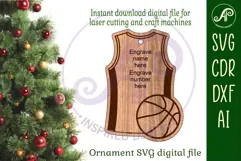 Basketball shirt Christmas Ornament SVG laser cut Product Image 2