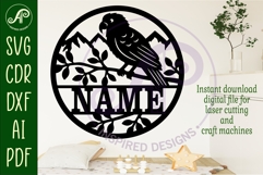 Kea New Zealand bird themed name sign svg laser Product Image 2