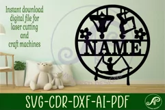 Aerial Yoga female name sign svg laser cut template Product Image 2