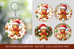 keychain sublimation - christmas gingerbread man Product Image 1