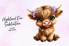Highland Baby cow clipart sublimation png Product Image 1