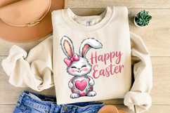 Bunny Easter Clipart, Happy Easter Sublimation PNG Product Image 3