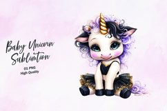 Baby Unicorn clipart sublimation png Product Image 1