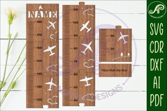 Planes personalized kids height chart in metric Product Image 2