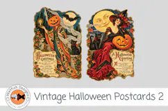 Halloween Vintage PNG Postcards 2 Product Image 3