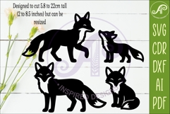 Woodland animal Silhouette Foxes for laser cutting Product Image 2
