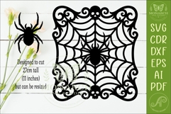 Gothic Spider Web Wall Sign SVG Halloween Decor Laser Cut Product Image 2
