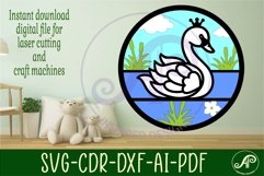 Swan layered wall sign svg laser cut file Product Image 2
