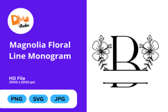 Magnolia Floral Line Monogram Product Image 1