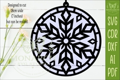 Snowflake Suncatcher SVG | Winter Window Hanger Laser Product Image 2