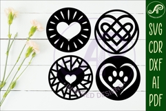 Heart Coasters, laser cut out Love heart designs d5 Product Image 2