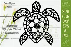 Floral Sea Turtle Wall Art Hibiscus Tropical Coastal Beach Product Image 2
