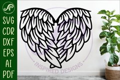 Angel wings heart wall sign, SVG file. Product Image 2