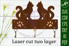 Cats Key holder designs for wood and metal Product Image 2
