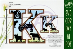 Farm Large K wall Letter 3 layer sign Product Image 2