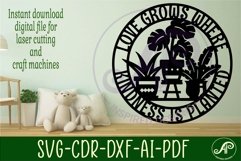 Love grows indoor plant wall art sign, SVG file Product Image 2