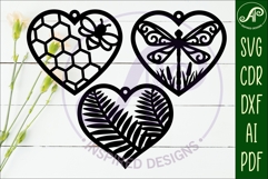 Hanging hearts wall sign, laser cut design 3 Product Image 2