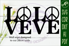 Love word with peace sign wall art sign. Product Image 2