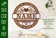 Memorial name wall art sign, SVG personalized sign Product Image 2