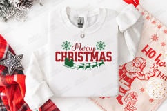 Merry Christmas Santa Sleigh Winter Holiday Shirt Design Product Image 2