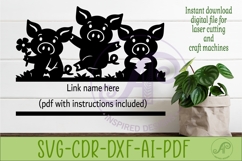 Cute Pig Silhouette Name Sign SVG | Farm Animal Cut File Product Image 2